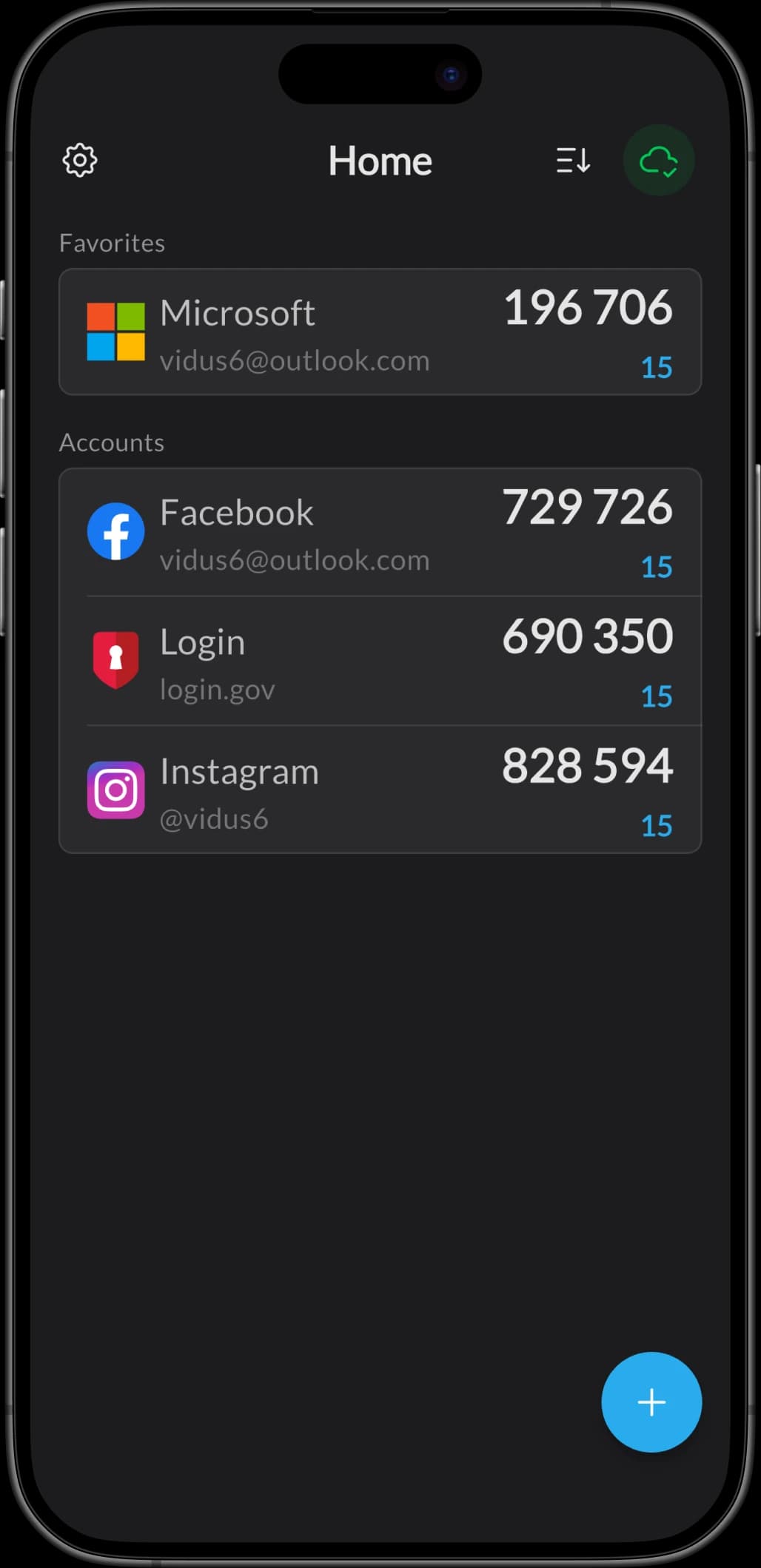 Authenticator on iPhone — screenshot 6